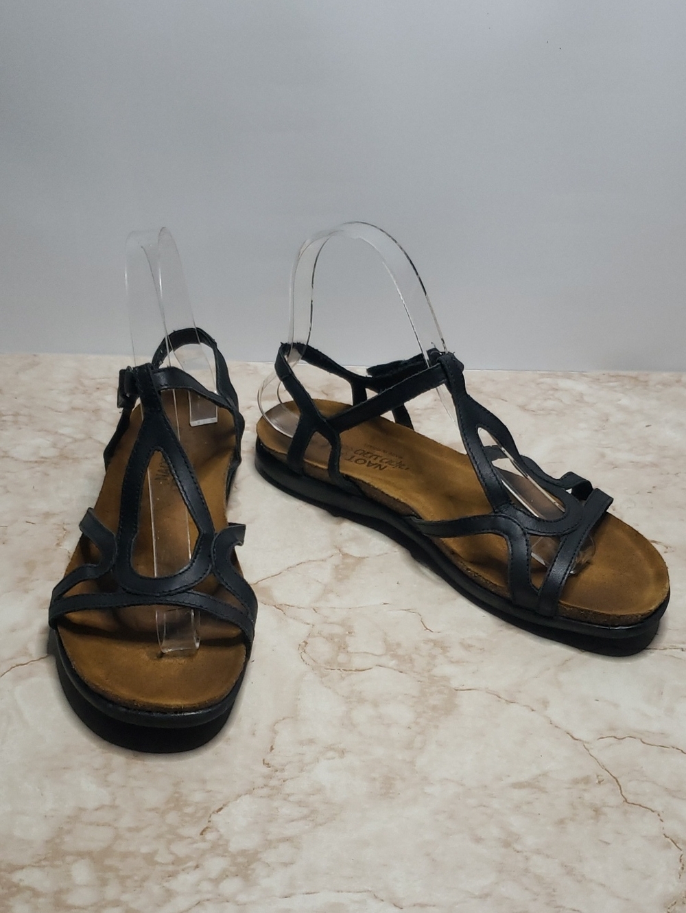 Naoth Women's Black Strappy Comfort Sandals Size 38